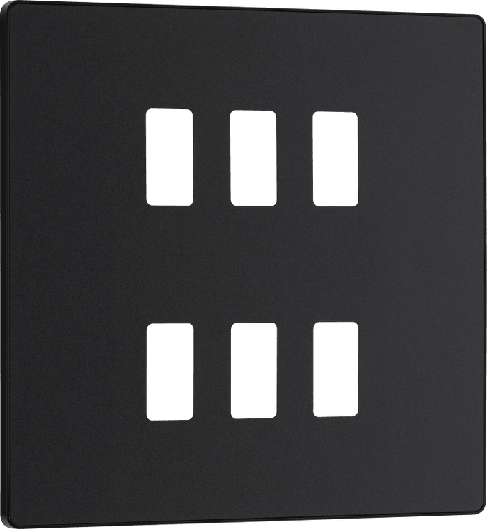 BG Evolve Matt Black 6 module, square - RPCDMB6B-01