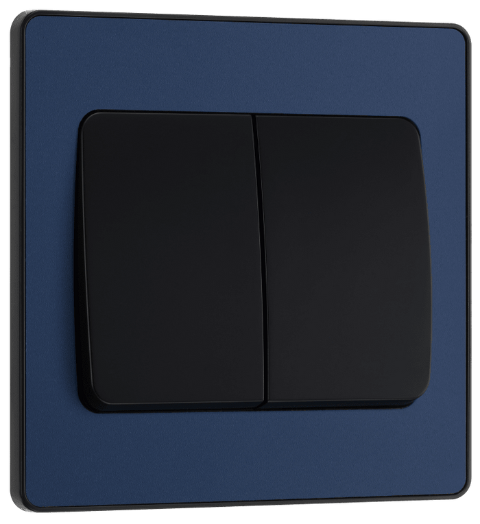 BG Evolve Matt Blue 2G 2-Way Switch, wide rocker - PCDDB42WB-01