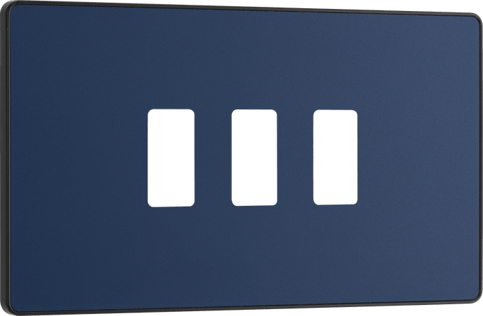 BG Evolve Matt Blue 3 module, rectangular - RPCDDB3B-01