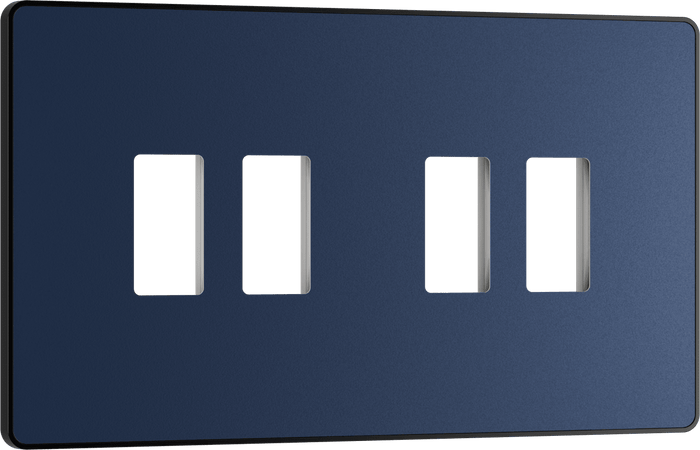 BG Evolve Matt Blue 4 module front plate - MPCDDB4B-01