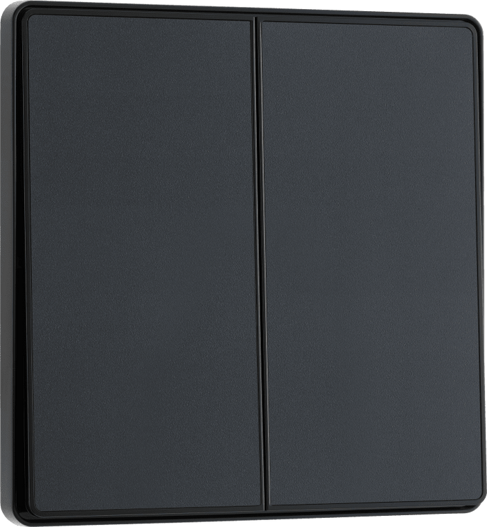 BG Evolve Matt Grey 2G 2-Way Switch, Edge Rocker - PCDMG42EB-01