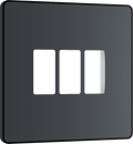 BG Evolve Matt Grey 3 module front plate - MPCDMG3B-01