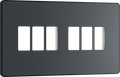 BG Evolve Matt Grey 6 module front plate - MPCDMG6B-01