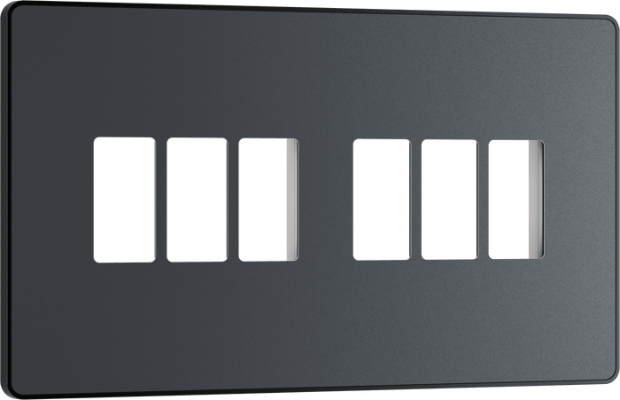 BG Evolve Matt Grey 6 module front plate - MPCDMG6B-01