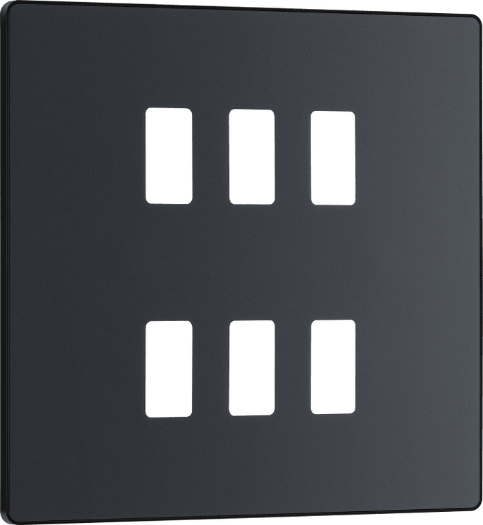 BG Evolve Matt Grey 6 module, square - RPCDMG6B-01