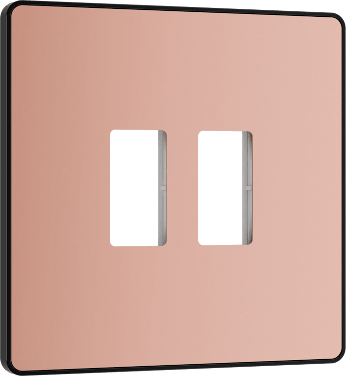 BG Evolve Polished Copper 2 module front plate - MPCDCP2B-01