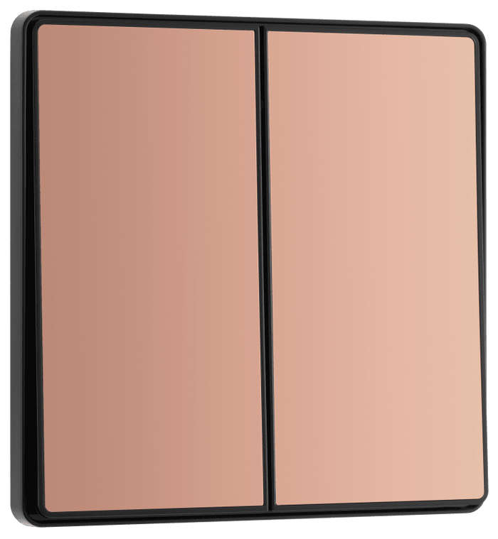 BG Evolve Polished Copper 2G 2-Way Switch, Edge Rocker - PCDCP42EB-01