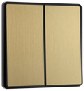 BG Evolve Satin Brass 2G 2-Way Switch, Edge Rocker - PCDSB42EB-01