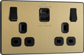 BG Evolve Satin Brass 2G SP Switch, USB-A+C 22W - PCDSB22UAC22B-01