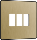 BG Evolve Satin Brass 3 module front plate - MPCDSB3B-01