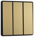 BG Evolve Satin Brass 3G 2-Way Switch, Edge Rocker - PCDSB43EB-01