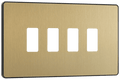 BG Evolve Satin Brass 4 module, rectangular - RPCDSB4B-01