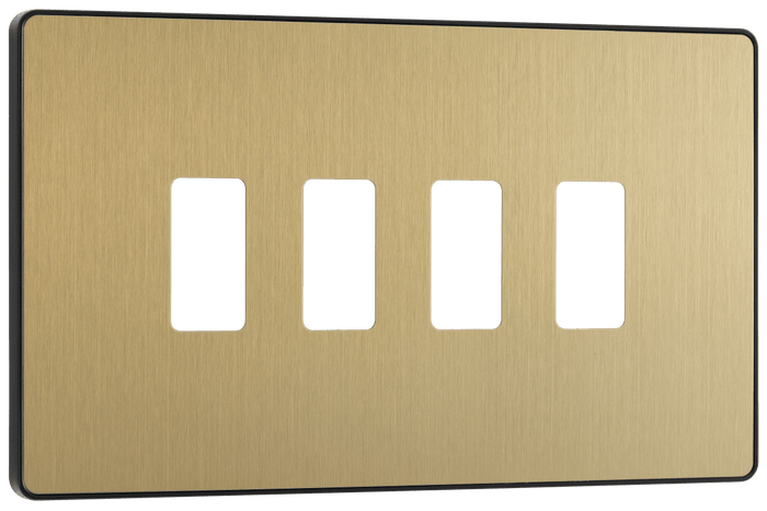BG Evolve Satin Brass 4 module, rectangular - RPCDSB4B-01