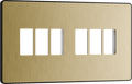 BG Evolve Satin Brass 6 module front plate - MPCDSB6B-01