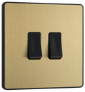 BG Evolve Satin Brass Double, 2 way switch - PCDSB42B-01