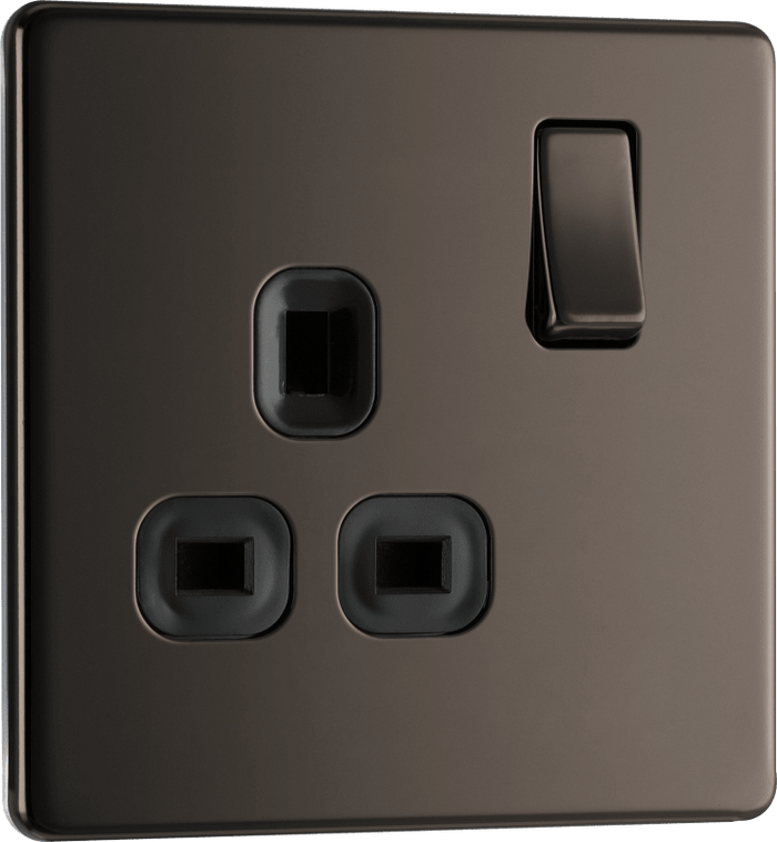 BG Nexus Flatplate Black Nickel 1G DP Switch - FBN21B-01