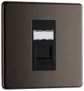 BG Nexus Flatplate Black Nickel 1G RJ45 data socket - FBNRJ451-01