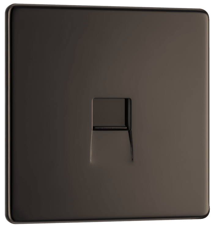 BG Nexus Flatplate Black Nickel 1G telephone socket, master - FBNBTM1-01