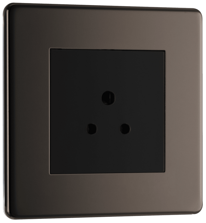 BG Nexus Flatplate Black Nickel 2A Unswitched Round Pin - FBN28B-01