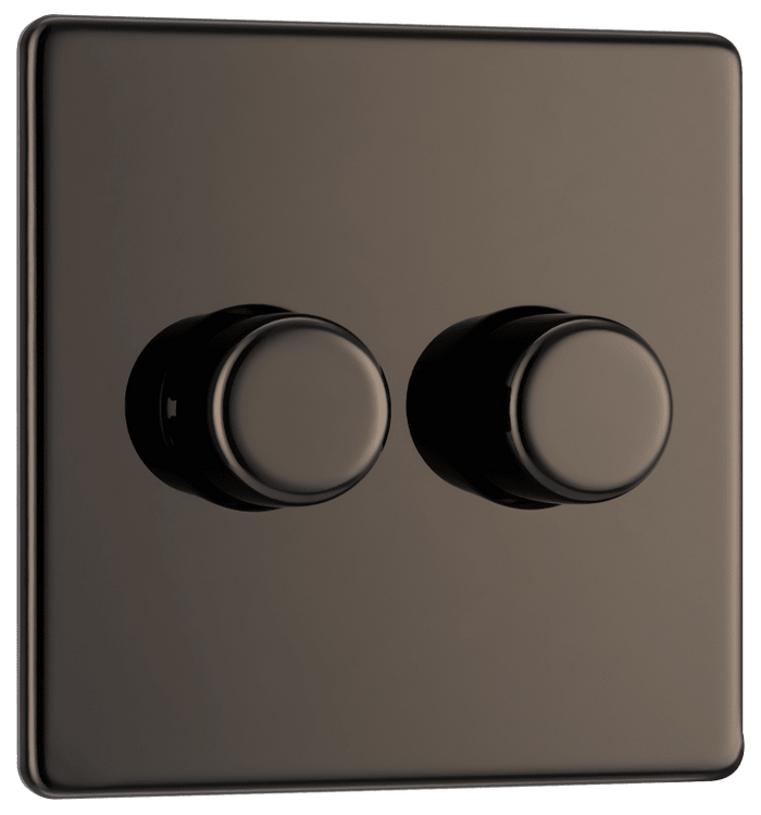 BG Nexus Flatplate Black Nickel 2G 2-Way Push - FBN82-01