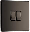 BG Nexus Flatplate Black Nickel 2G 2-Way Switch - FBN42-01