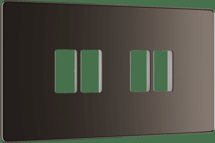 BG Nexus Flatplate Black Nickel 4 module plate - MFBN4-01