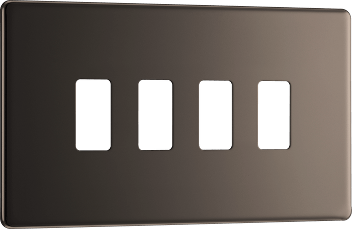 BG Nexus Flatplate Black Nickel 4 module rectangular - RFBN4-01