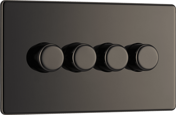 BG Nexus Flatplate Black Nickel 4G 2-Way Push - FBN84-01