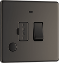 BG Nexus Flatplate Black Nickel Switched/Fused w/ Indicator+Flex Outlet - FBN53-01