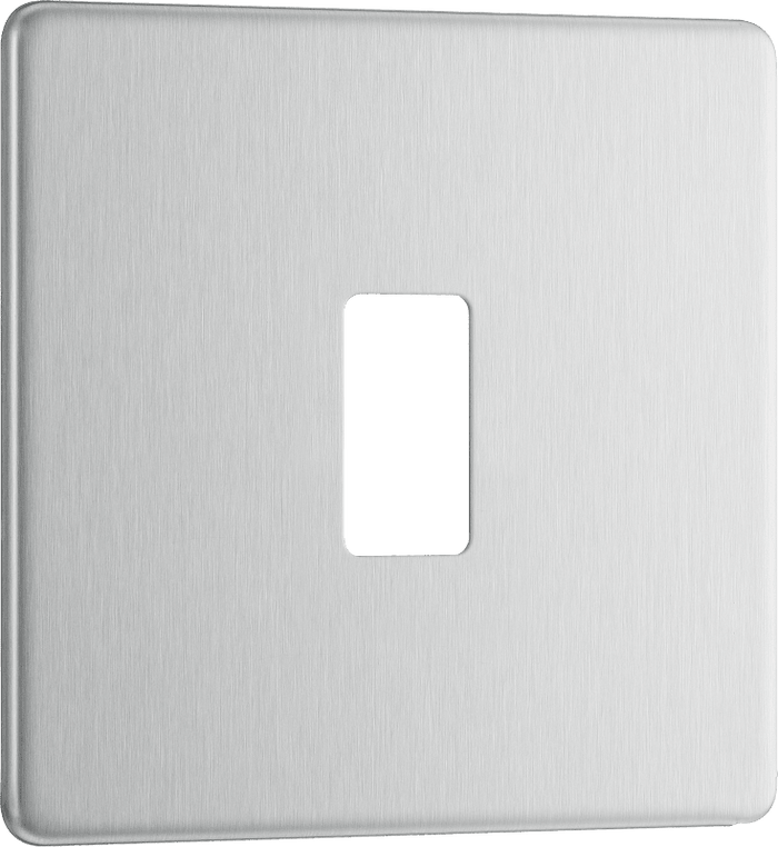 BG Nexus Flatplate Brushed Steel 1 module, square - RFBS1-01