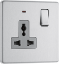 BG Nexus Flatplate Brushed Steel 1G switched universal export only - FBS27LG-01