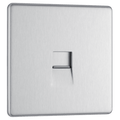 BG Nexus Flatplate Brushed Steel 1G telephone socket, secondary - FBSBTS1-01