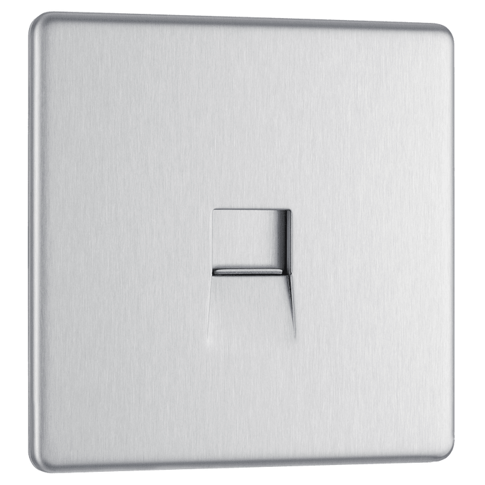 BG Nexus Flatplate Brushed Steel 1G telephone socket, secondary - FBSBTS1-01