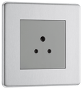 BG Nexus Flatplate Brushed Steel 2A Unswitched Round Pin - FBS28G-01
