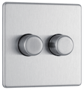 BG Nexus Flatplate Brushed Steel 2G 2-Way Push - FBS82-01