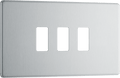 BG Nexus Flatplate Brushed Steel 3 module rectangular - RFBS3-01