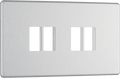 BG Nexus Flatplate Brushed Steel 4 module plate - MFBS4-01