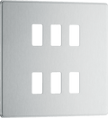 BG Nexus Flatplate Brushed Steel 6 module, square - RFBS6-01