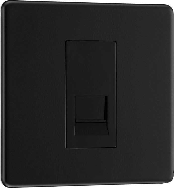 BG Nexus Flatplate Matt Black 1G RJ11 telephone socket - FFBRJ111-01
