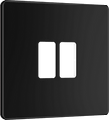 BG Nexus Flatplate Matt Black 2 module plate - MFFB2-01