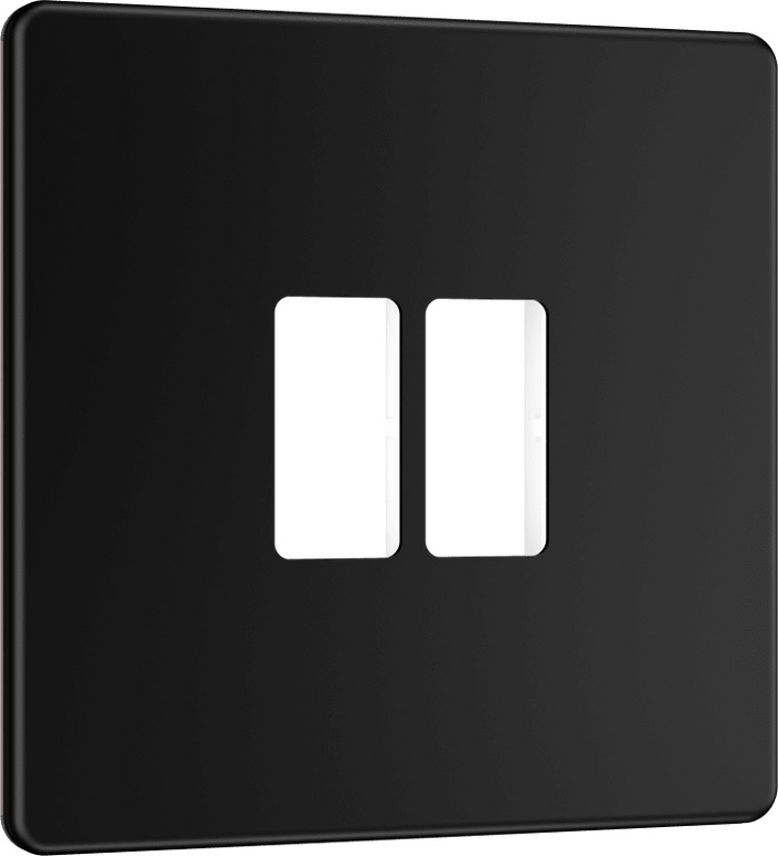 BG Nexus Flatplate Matt Black 2 module plate - MFFB2-01