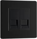 BG Nexus Flatplate Matt Black 2G telephone socket, master - FFBBTM2-01