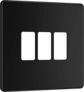 BG Nexus Flatplate Matt Black 3 module plate - MFFB3-01