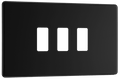 BG Nexus Flatplate Matt Black 3 module rectangular - RFFB3-01