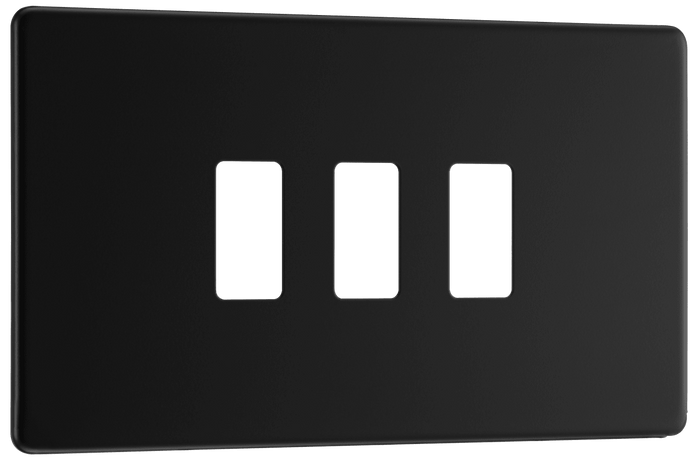 BG Nexus Flatplate Matt Black 3 module rectangular - RFFB3-01