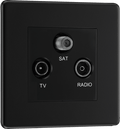 BG Nexus Flatplate Matt Black 3G TV/FM/SAT Triplex Screened - FFB67-01