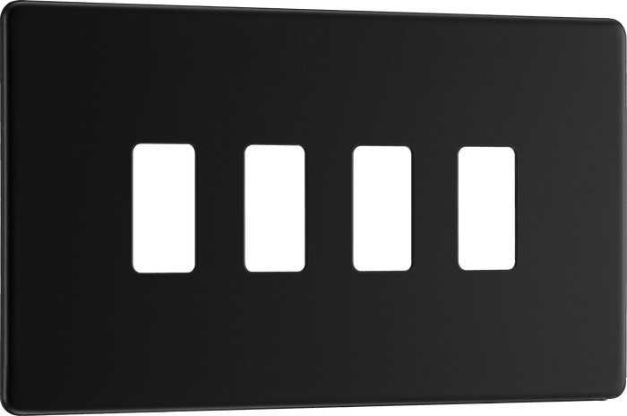 BG Nexus Flatplate Matt Black 4 module rectangular - RFFB4-01