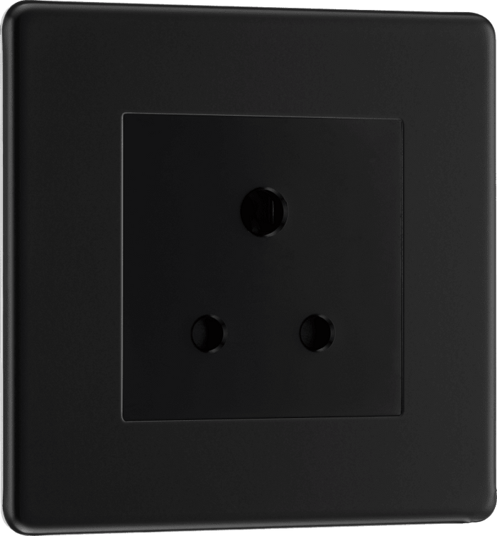 BG Nexus Flatplate Matt Black 5A Unswitched Round Pin - FFB29B-01