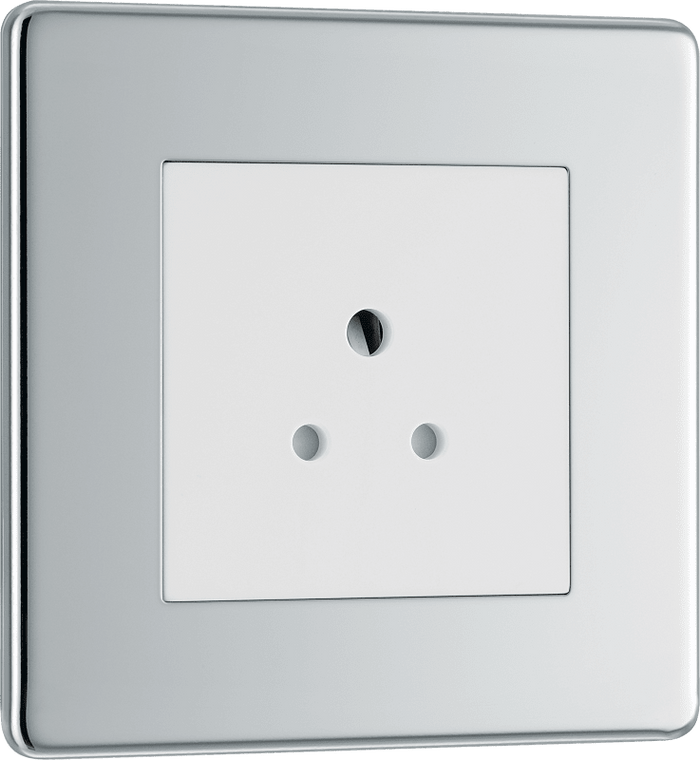BG Nexus Flatplate Polished Chrome 2A Unswitched Round Pin - FPC28W-01