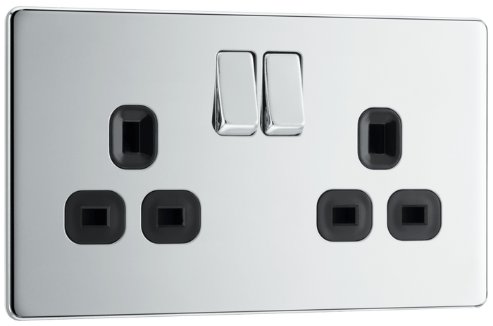 BG Nexus Flatplate Polished Chrome 2G DP Switch - FPC22B-01